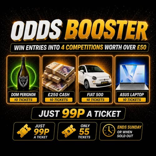 ODDS BOOSTER: WIN ENTRIES INTO 4 COMPS WORTH £50+