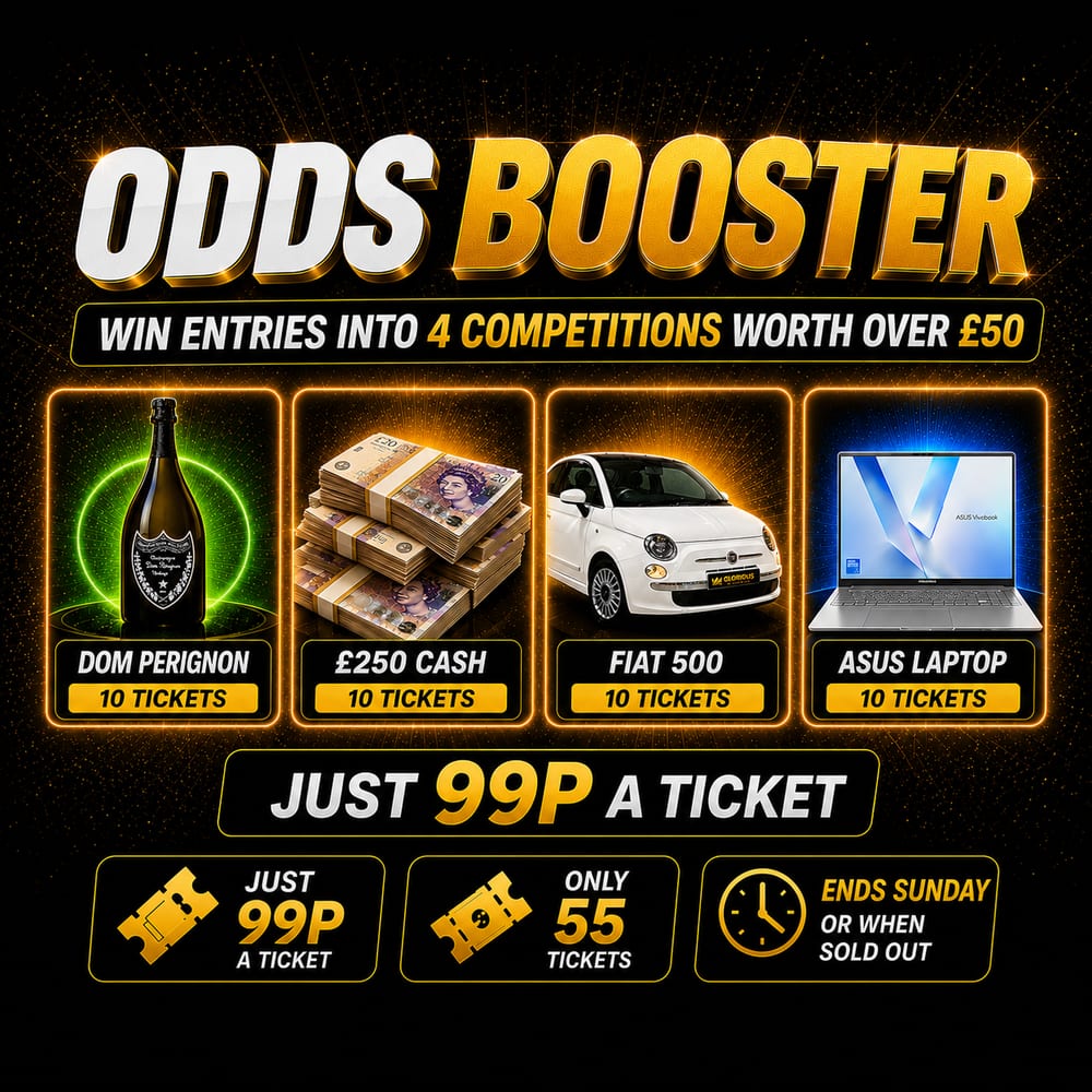 ODDS BOOSTER: WIN ENTRIES INTO 4 COMPS WORTH £50+