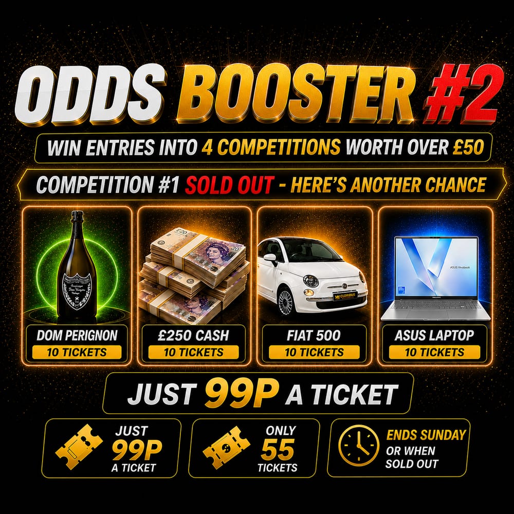 ODDS BOOSTER #2: WIN ENTRIES INTO 4 DRAWS WORTH £50+