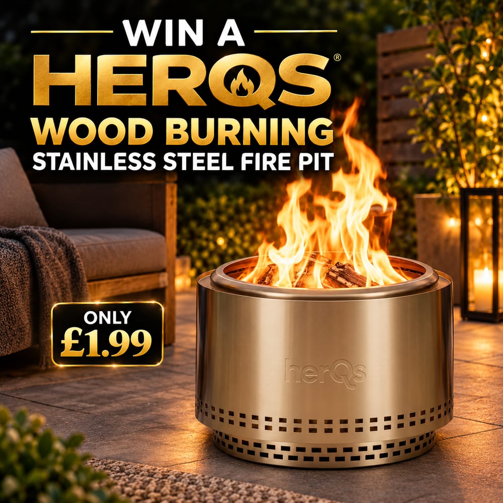WIN A HERQS WOOD BURNING STAINLESS STEEL FIRE PIT