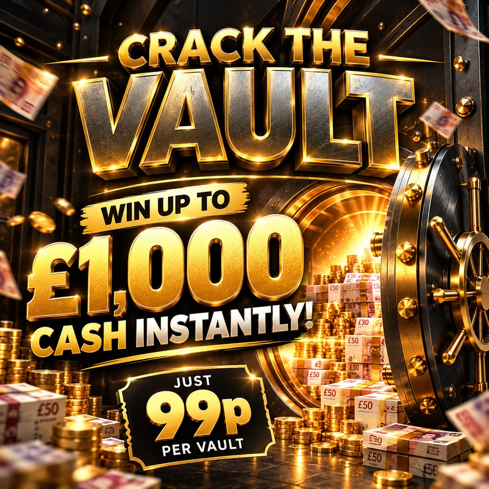 CRACK THE VAULT β WIN UP TO Β£1,000 CASH INSTANTLY!