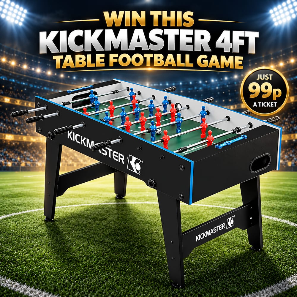 WIN THIS KICKMASTER 4FT TABLE FOOTBALL GAME